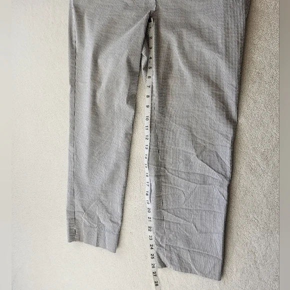 Ann Taylor Kate Blue/White Striped Cropped Leg Pants Women's Size 10 - Picture 6 of 7